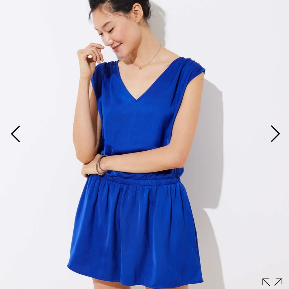 LOFT Tie-Back Royal Blue Romper w/ Pockets!! - NWT